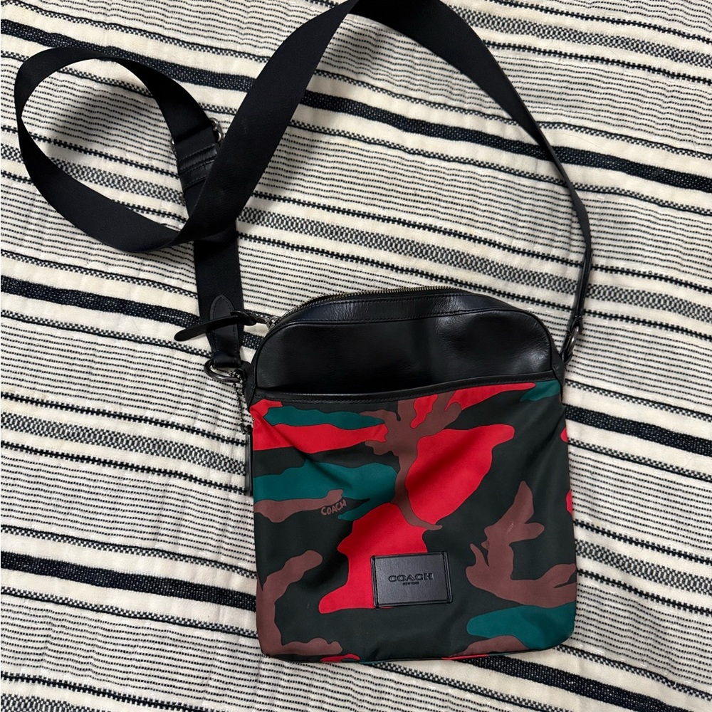 Coach Camouflage Crossbody Bag - Black and Red
